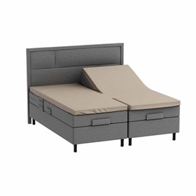 Splitlagen - H lagen 180x210 cm - Bomuldssatin TC400 - sand - Supreme by Luna Denmark