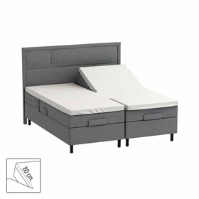 Splitlagen - H lagen 180x200 cm - 80 cm split - Bomuldssatin TC400 - hvid - Supreme by Luna Denmark