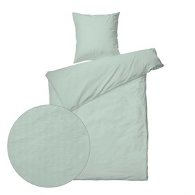 Sengetøj bomuld - 140x200/50x70 cm - Nano Krepp Aqua gray