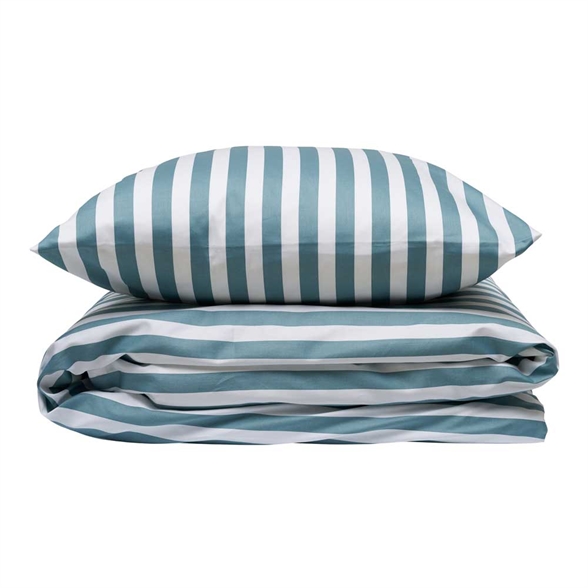 Sengetøj 135x200 / 80x80 cm - Kalle - Blue Stripe - Luna Denmark