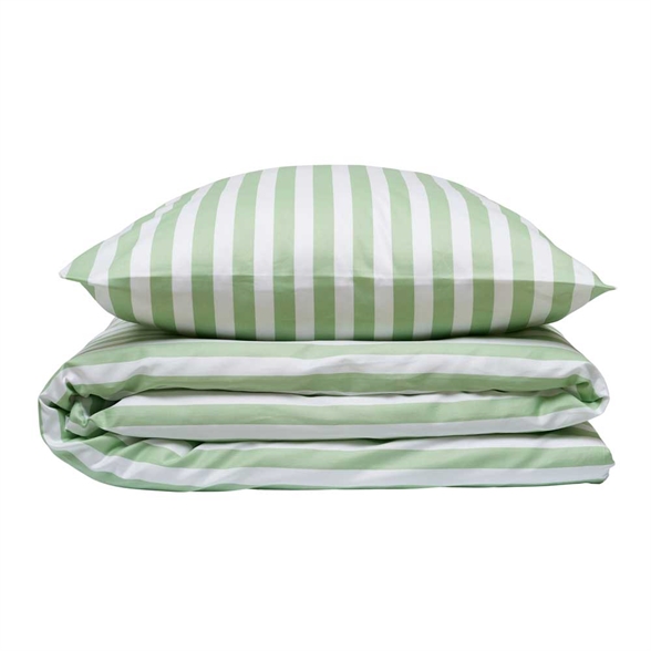 Sengetøj 135x200 / 80x80 cm - Kalle - Green Stripe - Luna Denmark