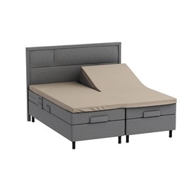 Splitlagen - U lagen 180x210 cm - Bomuldssatin TC400 - sand - Supreme by Luna Denmark