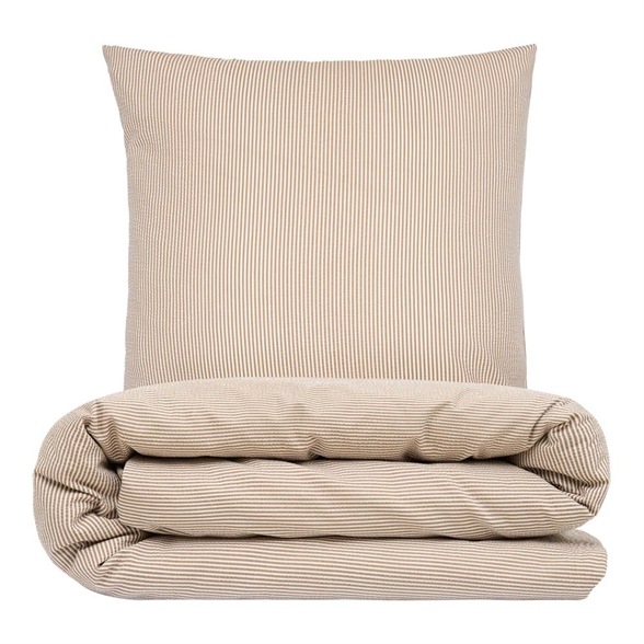 Sengetøj 140x220 cm - Nano krepp - Taupe - NATURE by Luna Denmark